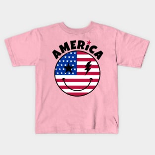 America Smiley Face Kids T-Shirt